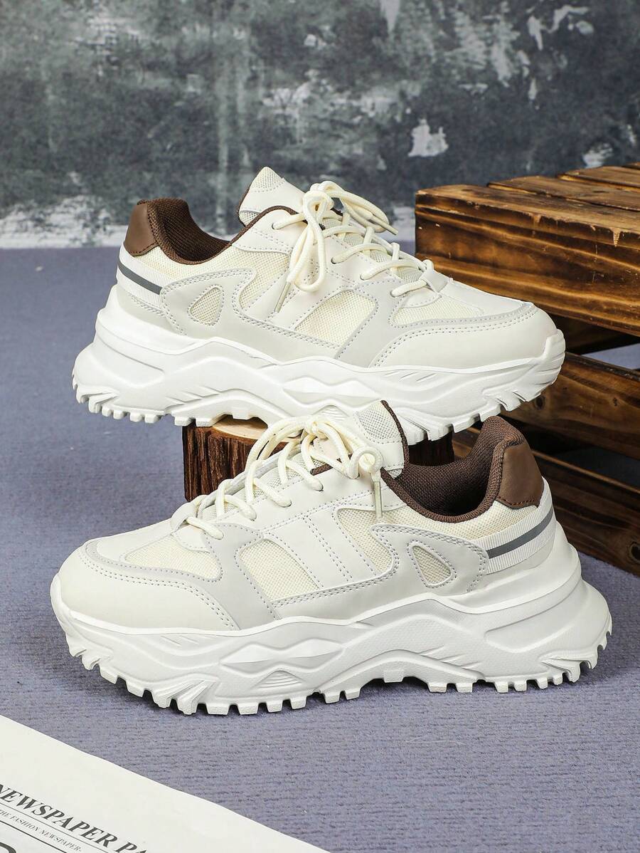 Zapatillas casuales de estilo Athflow retro de dos colores para hombre, adecuadas para fiestas, negocios, cómodas, transpirables y con suela gruesa, zapatos deportivos de moda