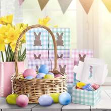 5 件/10 件带窗口的复活节饼干盒，适用于复活节假期糕点、甜甜圈、带透明窗口的饼干兔子、纸杯蛋糕、布朗尼、松露礼物 - 紙本 - 查看 6