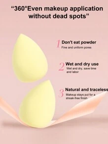 5/10/20/30/40/50/60/80/100PCS Makeup Tools Set Including:10PCS Makeup Sponges For Liquid Makeup+10PCS Mini Makeup Sponges For Liquid Makeup+10PCS Triangle Powder Puffs For Loose Powder And Makeup Setting+10PCS Air Cushion Powder Puffs For Facial Makeup+10PCS Mini Air Cushion Powder Puffs For Facial Concealer Makeup - Màu vàng - Xem 4