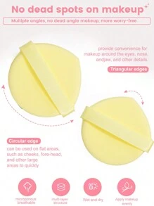 5/10/20/30/40/50/60/80/100PCS Makeup Tools Set Including:10PCS Makeup Sponges For Liquid Makeup+10PCS Mini Makeup Sponges For Liquid Makeup+10PCS Triangle Powder Puffs For Loose Powder And Makeup Setting+10PCS Air Cushion Powder Puffs For Facial Makeup+10PCS Mini Air Cushion Powder Puffs For Facial Concealer Makeup - Màu vàng - Xem 11