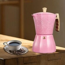 1 pieza Cafetera Moka octagonal rosa brillante, cafetera espresso para estufa, de aluminio, apta para el hogar, la cocina, la sala de estar, camping al aire libre, oficina, regalos para amigos, reuniones y eventos - Rosa - Ver 5