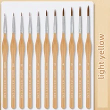 11pcs Small Fine Pointed Tip Paintbrush Set, Micro Sized Detail Paint Brushes Suitable For Acrylic, Watercolor, Oil Painting, Model