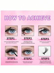 280/168 件 8-16 毫米 DIY 睫毛延长混合款式睫毛簇单独配有粘合剂和密封剂去除镊子睫毛刷用于自行化妆 - 黑色 - 查看 11