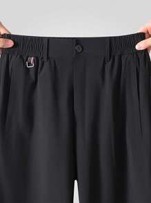 Men's Summer Quick-Dry Elastic Athletic 7-Inch Shorts With Zipper Pockets - Black - View 6