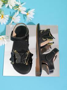 1 paar veelzijdige platte vlinderstrandsandalen voor meisjes, lente/zomer