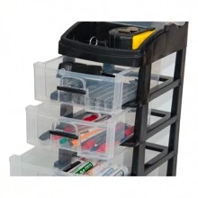 Organizador Cajonera De Escritorio 4 Niveles Oficina Escolar Joyero Para Anillos Pulseras - Negro - Ver 4