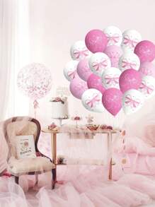 18 stuks 30 cm roze latex strikballonnen voor vrijgezellenfeestdecoraties, strikthema verjaardagsfeestjes, leuke benodigdheden voor bruidsverlovingsfeesten, geschikt voor achtergronddecoratie voor verjaardagsfeestjes, bruiloftsdecoratie, buitenfotografie, fotografie-rekwisieten, accessoires voor het instellen van scènes