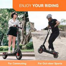 Adult Electric Scooter (Folding Scooter With Seat), 48V/12Ah Large Capacity Battery, 200W Brushless Motor, Range 20-30KM, Colorful Display, 10-Inch Tires, Charging Time 6-8 Hours, A Good Gift For Your Friends At Christmas And New Year. - UK Plug(220-240V) - View 2