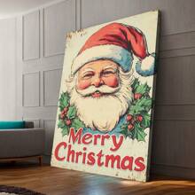 Framed Snowsun   Santa Merry Christmas Vintage  Christmas   For Kitchen Garden Yard Wall Bedroom Club Home Decor