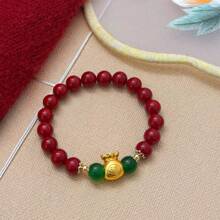 Pulsera de perlas con textura muscular, pulsera de diseño de nicho femenino, estilo hip-hop, ligero, de lujo, retro, de alta calidad, con un sentido de simplicidad, pulsera versátil, joyería de mano