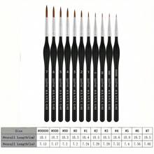 11pcs Small Fine Pointed Tip Paintbrush Set, Micro Sized Detail Paint Brushes Suitable For Acrylic, Watercolor, Oil Painting, Model