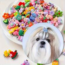 Conjunto de grampos de cabelo para animais de estimação - Padrões fofos para cães e gatos, acessórios para pelos de animais de estimação, designs florais e de animais Grampos de cabelo para tosa de cães - Ótimos para presentes de animais de estimação e salão de tosa de animais de estimação