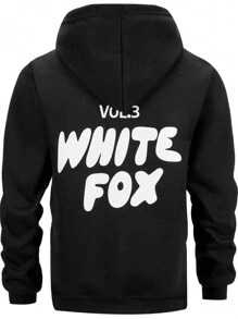 WHITEFOX Stylish Casual Print Zip-Up Couple Hoodie, Comfortable Autumn/Winter Top