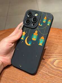1pc Creative Starry Night Design Painting Glitter Phone Case, Shockproof, Compatible With Apple Phones - Multicolor - View 3