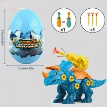 适合 3 岁以上儿童的恐龙玩具，可拆解的益智建筑套装，适合儿童的玩具，配有软子弹和钻头，适合 3 岁以上男孩和女孩的圣诞节生日礼物 - 彩色 - 查看 27
