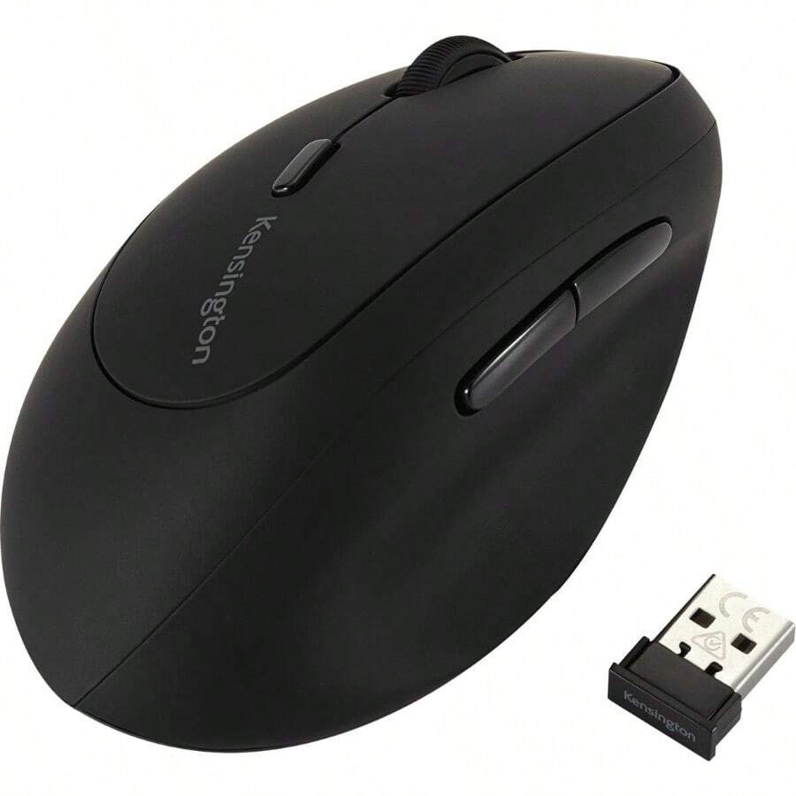 Kensington Pro Fit Left-Handed Ergo Wireless Mouse Ergonomic Design Computer Mouse For Left Handed Users 6 Button Control And USB Connectivity Black - K79810WW - ErgonomicLefthanded - View 1