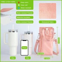 New Stylish Insulated Water Bottle Sleeve Cover Bag, Waterproof Carrying Case For /Sports Bottle, Home Use, Back To School Supplies