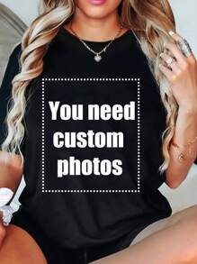 Customized Personalized Gifts, Cats - Customize A Women's T-Shirt With A Custom Printed Slogan, Add Your Own Text/Picture (Badge Pattern/Company Logo/Family Photo/Selfie Stylish,Fashion,Hipster,Casual,Minimal Chic Personalized,Customized,Custom,Unique Guy Costumes,Capsule Wardrobe,Men Basic/Street Style Ideal Gifts For Him Boyfriend,Family,Friends For Birthdays,For Vacation/Holiday,For School/Competition,For Sports/Climbing
