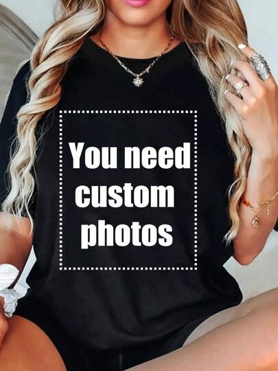 Customized Personalized Gifts, Cats - Customize A Women's T-Shirt With A Custom Printed Slogan, Add Your Own Text/Picture (Badge Pattern/Company Logo/Family Photo/Selfie Stylish,Fashion,Hipster,Casual,Minimal Chic Personalized,Customized,Custom,Unique Guy Costumes,Capsule Wardrobe,Men Basic/Street Style Ideal Gifts For Him Boyfriend,Family,Friends For Birthdays,For Vacation/ Holiday,For School/Competition,For Sports/Climbing,Chic Autumn,Urban Gala