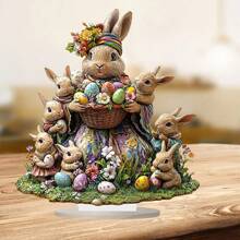 Dekoracja wielkanocna w kształcie zająca i jajka, ozdoby stołowe, dekoracja domu, prezent świąteczny