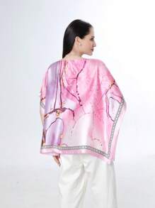 1 pieza Chal para mujer de longitud media con estampado floral