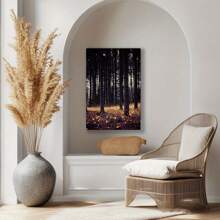 1pc Charming Forest Glow Product Gift For Family, High-Definition Printing With Frame Suitable For Office, Bedroom, Kitchen, Living Room, Elegant Style, Light Luxury, High-End Feeling