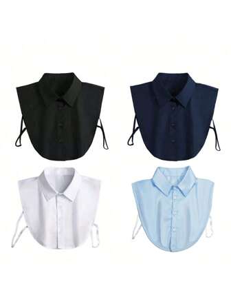 4PCS/1PC Detachable Collar For Men Stylish Fake Collar Shirts Collar Dickey Collar Half False Blouse Dickey Versatile Easy To Wear Ideal Gift For Friends Family Colleagues