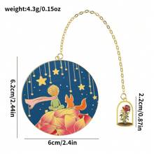 Creative Cartoon Night Sky Round Pendant Bookmark, Fun Reading Companion
