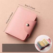 Mini Large Capacity Multi Clear Slots Card Holder, ID Card Credit Card Storage Bag, Portable Lightweight Casual Solid Color Document Package For Travel & Daily Use,Boho Vibes
