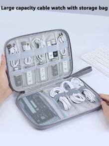 1pc/Electronics Accessories Storage Bag, Universal Portable Travel Electronic Organizer Bag For Phone, Cable, Coin, Jewelry, Makeup, Power Bank, Mouse, Charger, Data Cable, Pen, Hard Drive, Protective Cover