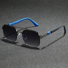 男士椭圆形金属全框太阳镜，经典复古大框太阳镜，适合户外、骑行、驾驶、钓鱼、商务聚会，是理想的礼物 - 多色 - 查看 12