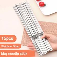 10/15 pièces brochettes barbecue réutilisables en acier inoxydable, piques à kebab pour outils de camping, de pique-nique extérieur et ustensiles de cuisine