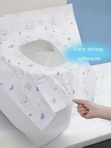 5个一次性马桶套，双层加厚印花，旅行酒店独立包装，无纺布马桶座套，防水一次性马桶套，卫生实用，适合青少年和成人 - 防水，强力粘合，便携式旅行马桶座保护套，易于清洁，独立包装浴室装饰秋季装饰