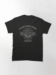 Zanarkand Abes Vintage Classic T-Shirt, Women's T-Shirt, 220g Pure Cotton, Casual Crew Neck, Comfortable And Ideal For Everyday Wear. - Black - View 1