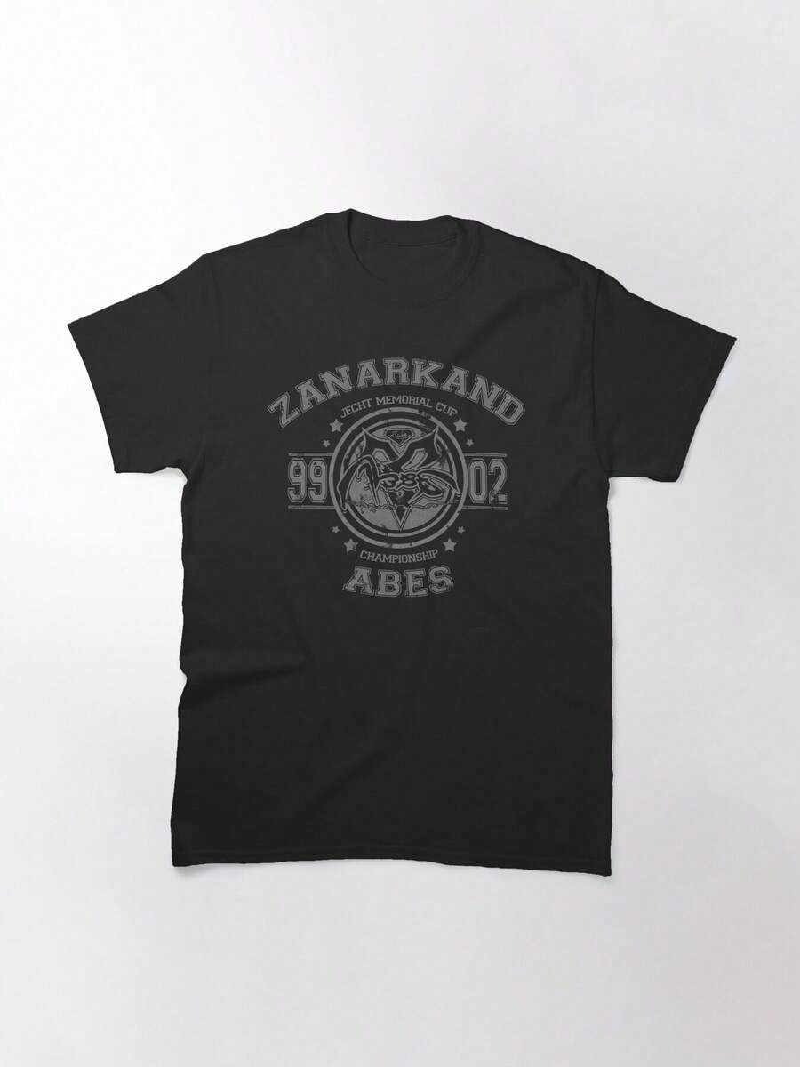 Zanarkand Abes Vintage Classic T-Shirt, Women's T-Shirt, 220g Pure Cotton, Casual Crew Neck, Comfortable And Ideal For Everyday Wear. - Black - View 1