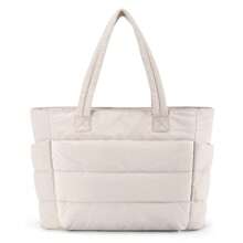 BAGSMART The Bubble 20L Puffy Tote Bag For Women Quilted Laptop Shoulder Handbag, Lightweight Work Tote With Multiple Compartments For Travel & Work - 黑色 - 查看 3