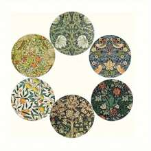 6pcs Sunflower, Mandala Floral Pattern Wooden Coasters, Round Shape, Anti-Slip Tabletop Art Coasters For Adults, Office, Tea House, Home, Crafts & Gifts
