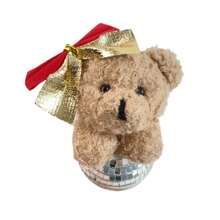 Cute Cuddle Bear Mirror Ornaments, Christmas Bear Ornaments, Reflective Glass Handicrafts - Red - View 1