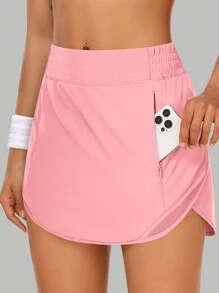 JoyGirl Women Tennis Skirt Athletic Skort With Shorts Golf Skirt High Waisted Pickleball Skirt Workout Skorts Skirts With Pockets - Hot Pink - View 2
