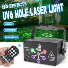 1PC KTV Atmosphere Lamp, Laser Pattern Laser Effect Lamp, New Black Light UV Lamp, DJ Stage Lamp, Disco Party Lamp, Birthday Party Laser Lamp, Music Sound Control Festival Party Projection Lamp, Family Party Party Flash, USB Party Atmosphere Lamp, Festival Party Lamp, With Remote Control Dance Table Lamp, With Sound Control Festival Party Lamp, Suitable For Disco Clubs, Shopping Malls, Stage Performances, Gyms, KTV Festival Events, New Year's Day, Christmas, Halloween, Various Party Decoration Lighting Fixtures - Black - View 10