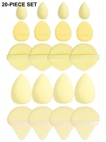 5/10/20/30/40/50/60/80/100PCS Makeup Tools Set Including:10PCS Makeup Sponges For Liquid Makeup+10PCS Mini Makeup Sponges For Liquid Makeup+10PCS Triangle Powder Puffs For Loose Powder And Makeup Setting+10PCS Air Cushion Powder Puffs For Facial Makeup+10PCS Mini Air Cushion Powder Puffs For Facial Concealer Makeup - Màu vàng - Xem 19