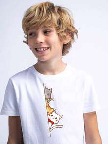 T-Shirt Cartoon Shirt Breathable Blouse Boy Cotton