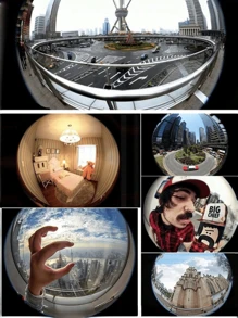 1 Stück 3-in-1 tragbares Handy-Kamera-Linsensatz mit Fisheye- und Weitwinkel-Objektiv, Clip-on für Handy (zufällige Farbe)