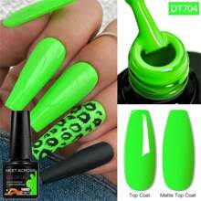 MEET ACROSS 7.3毫升荧光凝胶指甲油，红蓝霓虹色，夏季持久半永久可卸UV/LED凝胶指甲油，美甲用品，美甲DIY，家庭美甲沙龙