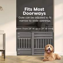 USA Puerta para Perros de 61.0 a 99.1, de Plástico para Interiores, Extensible Y Portátil para Umbrales de Puertas, de 63.5 Ae Al, Gris - 1 - Ver 9