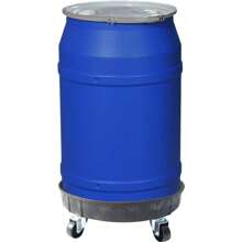 30 Gallon And 55 Gallon Heavy Duty Plastic Drum Dolly,Durable Plastic Drum Cart 900 Lb, Capacity, Barrel Dolly With 5 Swivel Casters Wheel, Black - 黑色 - 查看 6