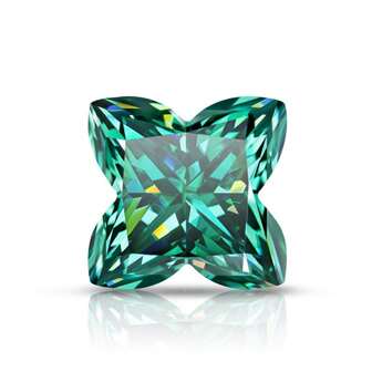 1 pieza de piedra suelta de moissanita verde de color D, corte trébol, VVS1, para hacer joyas DIY