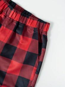 1 件男童/青少年红色格子休闲百搭衬衫，适合所有季节