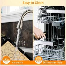 Juego de tapetes de silicona para hornear macarons - 4 paquetes de láminas de hornear reutilizables antiadherentes y resistentes al calor, tapetes de silicona multiusos para hornear, aptos para lavavajillas, ideales para Navidad, Acción de Gracias, Día de San Valentín, Día de la Madre, Día del Trabajo - 16.6x11.6 pulgadas