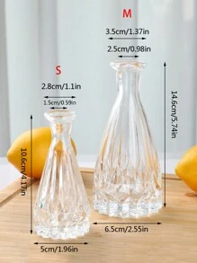 1pc Glass Flower Vase, Modern Clear Vase For Flower,Home Decor,Flower Vase,Centerpiece,Table Decor Gifts Birthday Graduation Room Decor Glass Vase - Clear - View 2